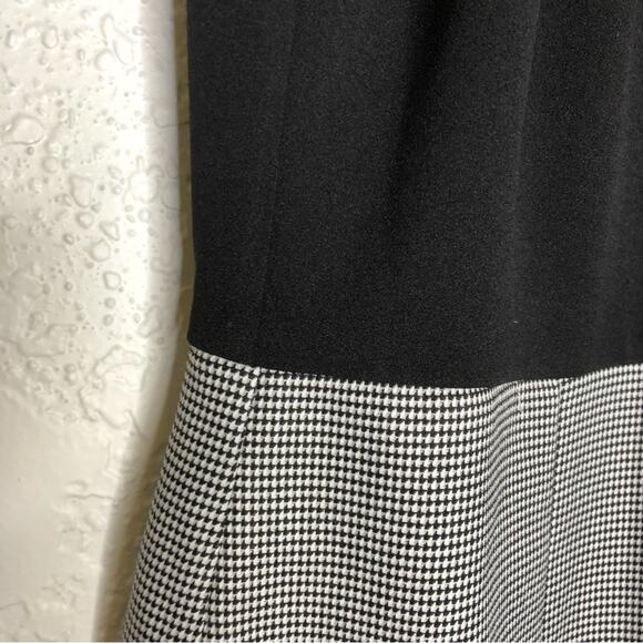 WHBM black twisted collar houndstooth skirt sleeveless sheath dress size 2 NWT - Picture 7 of 15